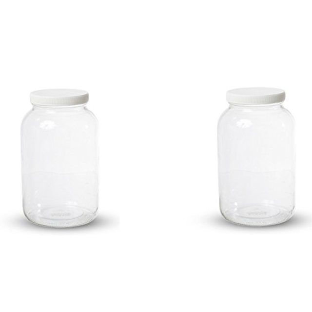 North Mountain Supply 1 Gallon Glass Wide-Mouth Fermentation/Canning Jar With 110mm White Metal Lids Case of 4 North Mountain Supply 1 Gallon Glass Wide-Mouth Fermentation/Canning Jar With 110mm White Metal Lids Case of 4